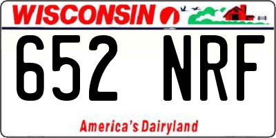 WI license plate 652NRF