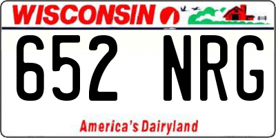 WI license plate 652NRG