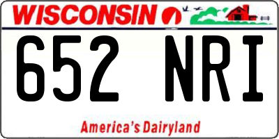 WI license plate 652NRI