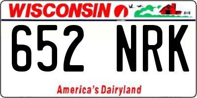 WI license plate 652NRK