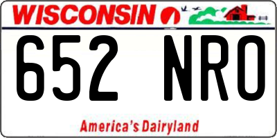 WI license plate 652NRO