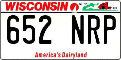 WI license plate 652NRP