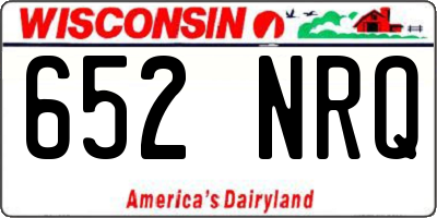 WI license plate 652NRQ