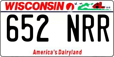 WI license plate 652NRR