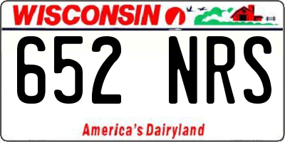 WI license plate 652NRS
