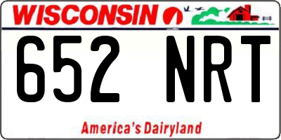 WI license plate 652NRT