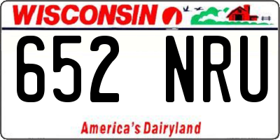 WI license plate 652NRU