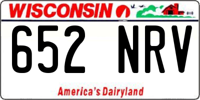 WI license plate 652NRV