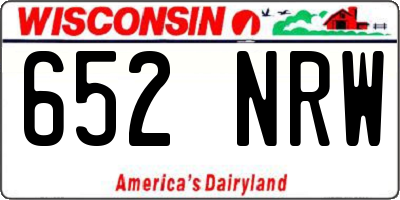 WI license plate 652NRW
