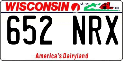 WI license plate 652NRX