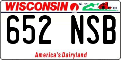 WI license plate 652NSB
