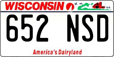 WI license plate 652NSD