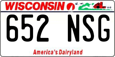WI license plate 652NSG