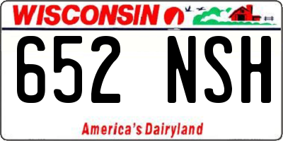 WI license plate 652NSH
