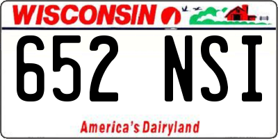 WI license plate 652NSI