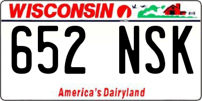 WI license plate 652NSK