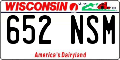 WI license plate 652NSM