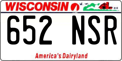 WI license plate 652NSR