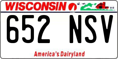 WI license plate 652NSV