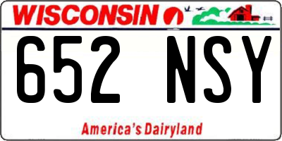 WI license plate 652NSY