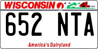 WI license plate 652NTA