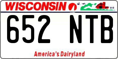 WI license plate 652NTB
