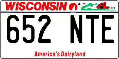 WI license plate 652NTE