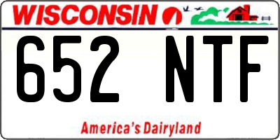 WI license plate 652NTF