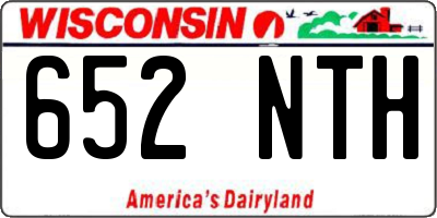 WI license plate 652NTH