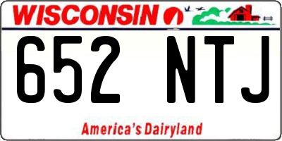 WI license plate 652NTJ
