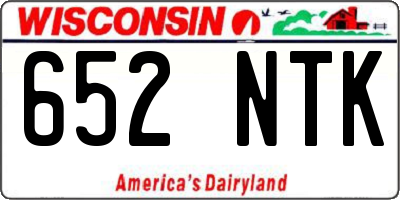 WI license plate 652NTK