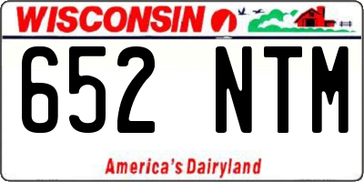WI license plate 652NTM