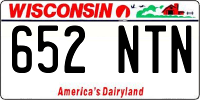 WI license plate 652NTN