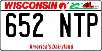 WI license plate 652NTP