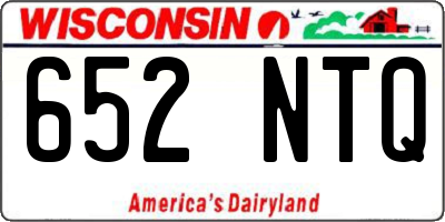 WI license plate 652NTQ