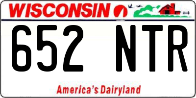 WI license plate 652NTR