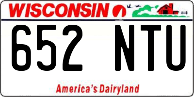 WI license plate 652NTU