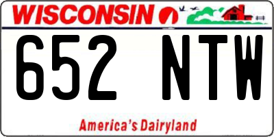 WI license plate 652NTW