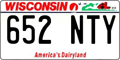 WI license plate 652NTY