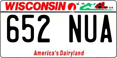 WI license plate 652NUA