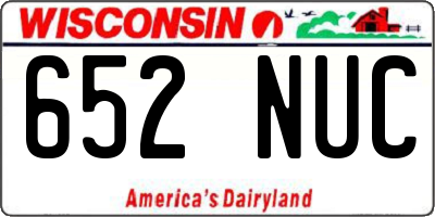 WI license plate 652NUC