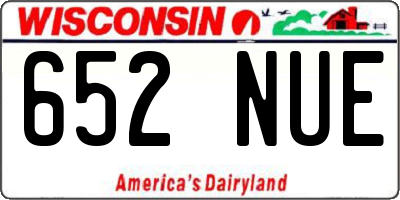 WI license plate 652NUE