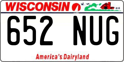 WI license plate 652NUG