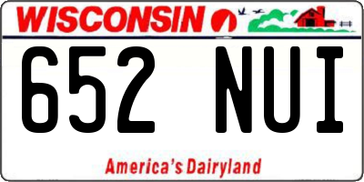 WI license plate 652NUI