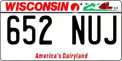 WI license plate 652NUJ