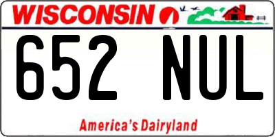 WI license plate 652NUL