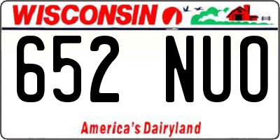 WI license plate 652NUO