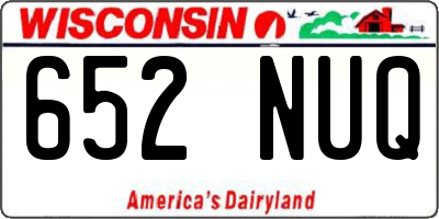 WI license plate 652NUQ