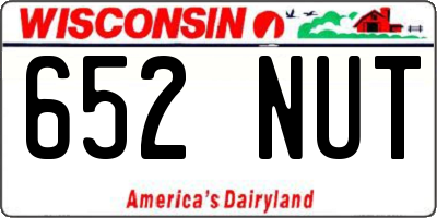 WI license plate 652NUT