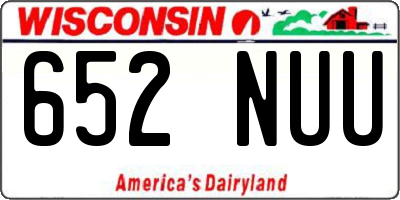 WI license plate 652NUU